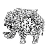 Imitation Rhodium White Metal Brooches with Top Grade Crystal  in Clear