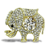 Flash Gold White Metal Brooches with Top Grade Crystal  in Clear