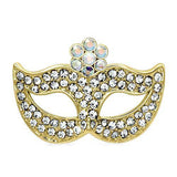 Flash Gold White Metal Brooches with Top Grade Crystal  in Aurora Borealis (Rainbow Effect)