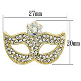 Flash Gold White Metal Brooches with Top Grade Crystal  in Aurora Borealis (Rainbow Effect)