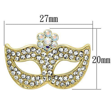 Flash Gold White Metal Brooches with Top Grade Crystal  in Aurora Borealis (Rainbow Effect)