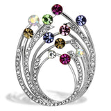Imitation Rhodium White Metal Brooches with Top Grade Crystal  in Multi Color