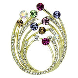 Flash Gold White Metal Brooches with Top Grade Crystal  in Multi Color