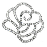 Imitation Rhodium White Metal Brooches with Top Grade Crystal  in Clear