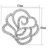 Imitation Rhodium White Metal Brooches with Top Grade Crystal  in Clear