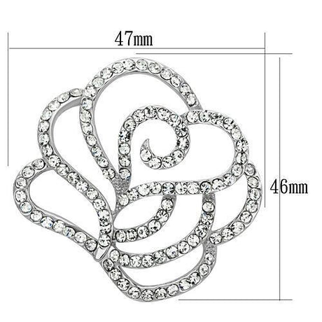 Imitation Rhodium White Metal Brooches with Top Grade Crystal  in Clear