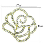 Flash Gold White Metal Brooches with Top Grade Crystal  in Clear