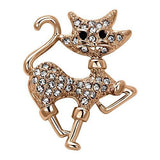 Flash Rose Gold White Metal Brooches with Top Grade Crystal  in Clear