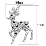 Imitation Rhodium White Metal Brooches with Top Grade Crystal  in Jet