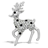 Flash Gold White Metal Brooches with Top Grade Crystal  in Jet