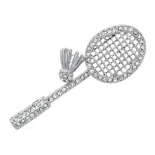 Imitation Rhodium White Metal Brooches with Top Grade Crystal  in Clear