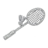 Imitation Rhodium White Metal Brooches with Top Grade Crystal  in Clear