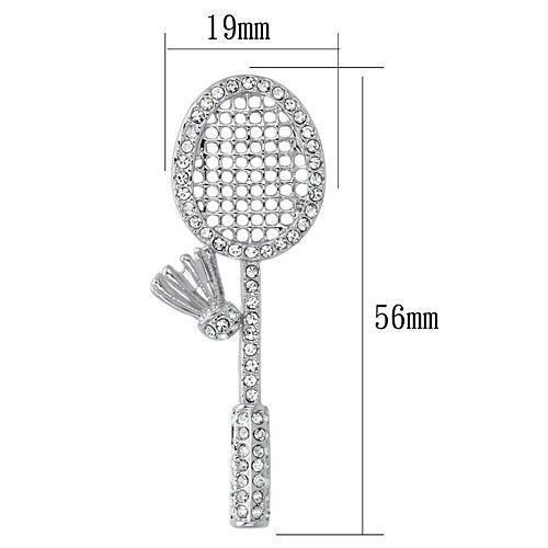 Imitation Rhodium White Metal Brooches with Top Grade Crystal  in Clear
