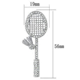 Imitation Rhodium White Metal Brooches with Top Grade Crystal  in Clear