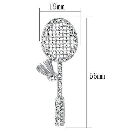 Imitation Rhodium White Metal Brooches with Top Grade Crystal  in Clear