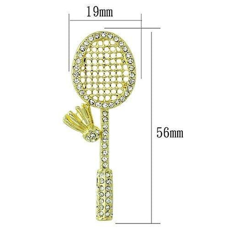 Flash Gold White Metal Brooches with Top Grade Crystal  in Clear