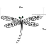 Imitation Rhodium White Metal Brooches with Top Grade Crystal  in Clear