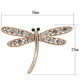 Flash Rose Gold White Metal Brooches with Top Grade Crystal  in Clear