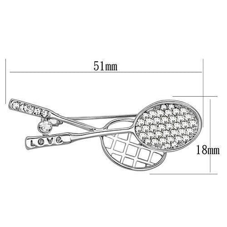 Imitation Rhodium White Metal Brooches with Top Grade Crystal  in Clear