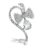 Flash Rose Gold White Metal Brooches with Synthetic Synthetic Glass in Clear