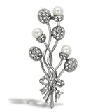 Imitation Rhodium White Metal Brooches with Synthetic Pearl in White