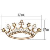 Flash Rose Gold White Metal Brooches with Synthetic Pearl in White