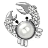 Imitation Rhodium White Metal Brooches with Synthetic Pearl in White