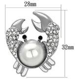 Imitation Rhodium White Metal Brooches with Synthetic Pearl in White