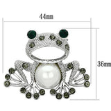 Imitation Rhodium White Metal Brooches with Synthetic Pearl in White