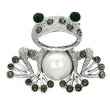 Imitation Rhodium White Metal Brooches with Synthetic Pearl in White