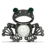 Ruthenium White Metal Brooches with Synthetic Pearl in White