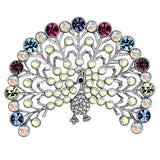 Imitation Rhodium White Metal Brooches with Top Grade Crystal  in Multi Color