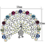 Imitation Rhodium White Metal Brooches with Top Grade Crystal  in Multi Color