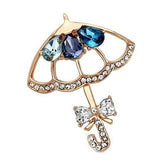 Flash Rose Gold White Metal Brooches with Synthetic Glass Bead in Multi Color