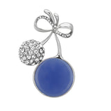 Flash Rose Gold White Metal Brooches with Synthetic Synthetic Stone in Capri Blue