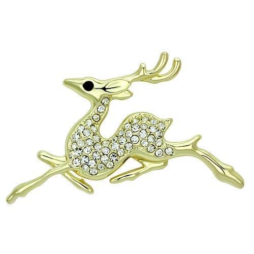 Flash Gold White Metal Brooches with Top Grade Crystal  in Multi Color