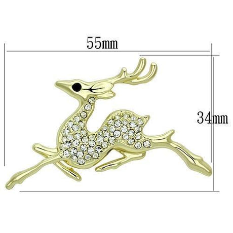 Flash Gold White Metal Brooches with Top Grade Crystal  in Multi Color