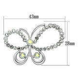 Imitation Rhodium White Metal Brooches with Top Grade Crystal  in Aurora Borealis (Rainbow Effect)