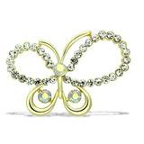Flash Gold White Metal Brooches with Top Grade Crystal  in Aurora Borealis (Rainbow Effect)
