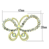 Flash Gold White Metal Brooches with Top Grade Crystal  in Aurora Borealis (Rainbow Effect)