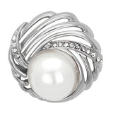 Flash Rose Gold White Metal Brooches with Synthetic Pearl in White