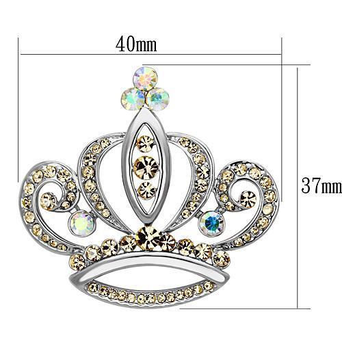 Imitation Rhodium White Metal Brooches with Top Grade Crystal  in Multi Color