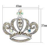Imitation Rhodium White Metal Brooches with Top Grade Crystal  in Multi Color