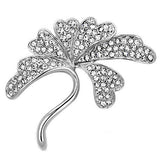 Imitation Rhodium White Metal Brooches with Top Grade Crystal  in Clear
