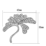 Imitation Rhodium White Metal Brooches with Top Grade Crystal  in Clear