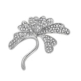Flash Rose Gold White Metal Brooches with Top Grade Crystal  in Clear