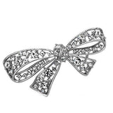 Imitation Rhodium White Metal Brooches with Top Grade Crystal  in Clear