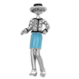 Imitation Rhodium White Metal Brooches with Top Grade Crystal  in Clear