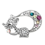 Imitation Rhodium White Metal Brooches with Top Grade Crystal  in Multi Color