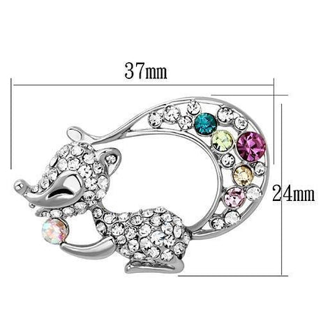 Imitation Rhodium White Metal Brooches with Top Grade Crystal  in Multi Color